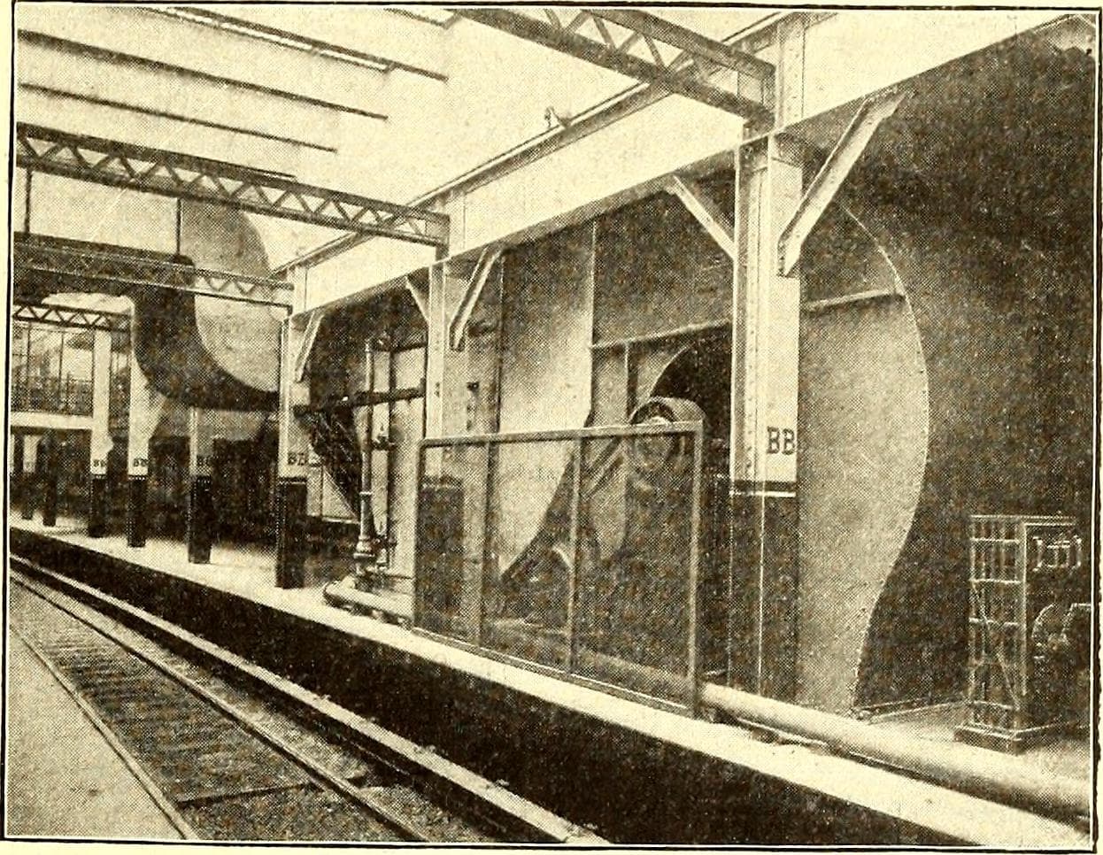 High temperatures have long been a problem at the Brooklyn Bridge station. Pictured is a cooler that was tested all the way back in 1906.