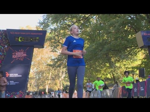 Video: Thousands run the NYC Kids Marathon