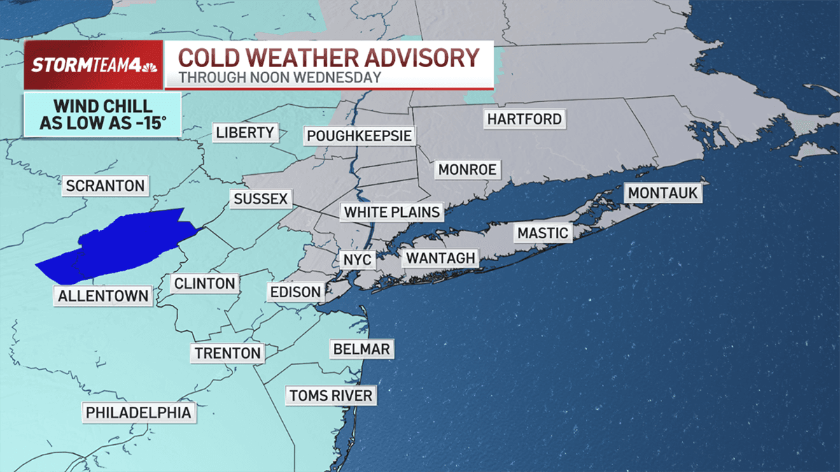 Cold Weather Advisory Map