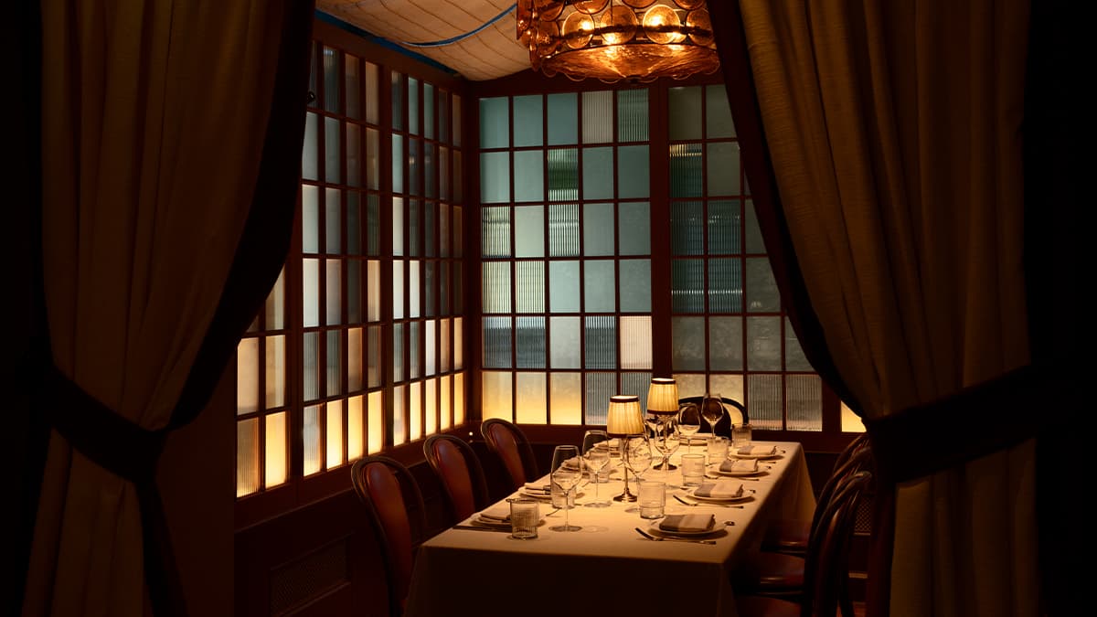 Dining surrounded in blue light, a nod to the nautical inspirations of the new restaurant.