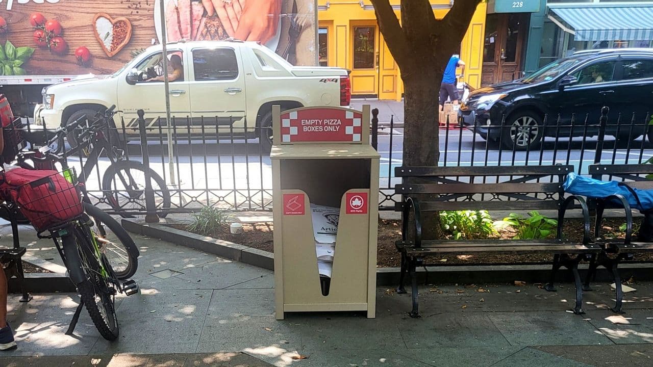 NYC Fights Back Against Pizza Rat: New Pizza-Shaped Trash Bins Installed in Parks