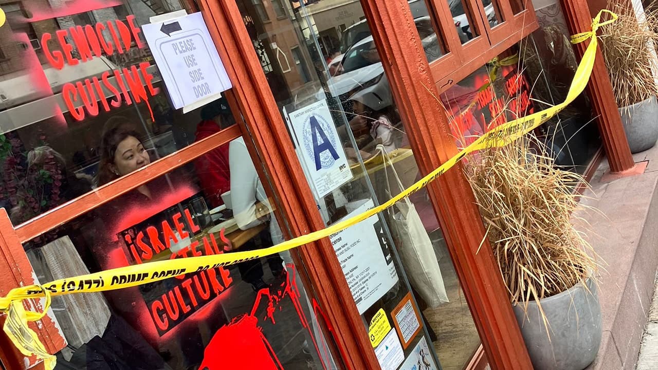 NYC Israeli Restaurant Vandalized: Mayor Adams Condemns Antisemitic Hate Crime