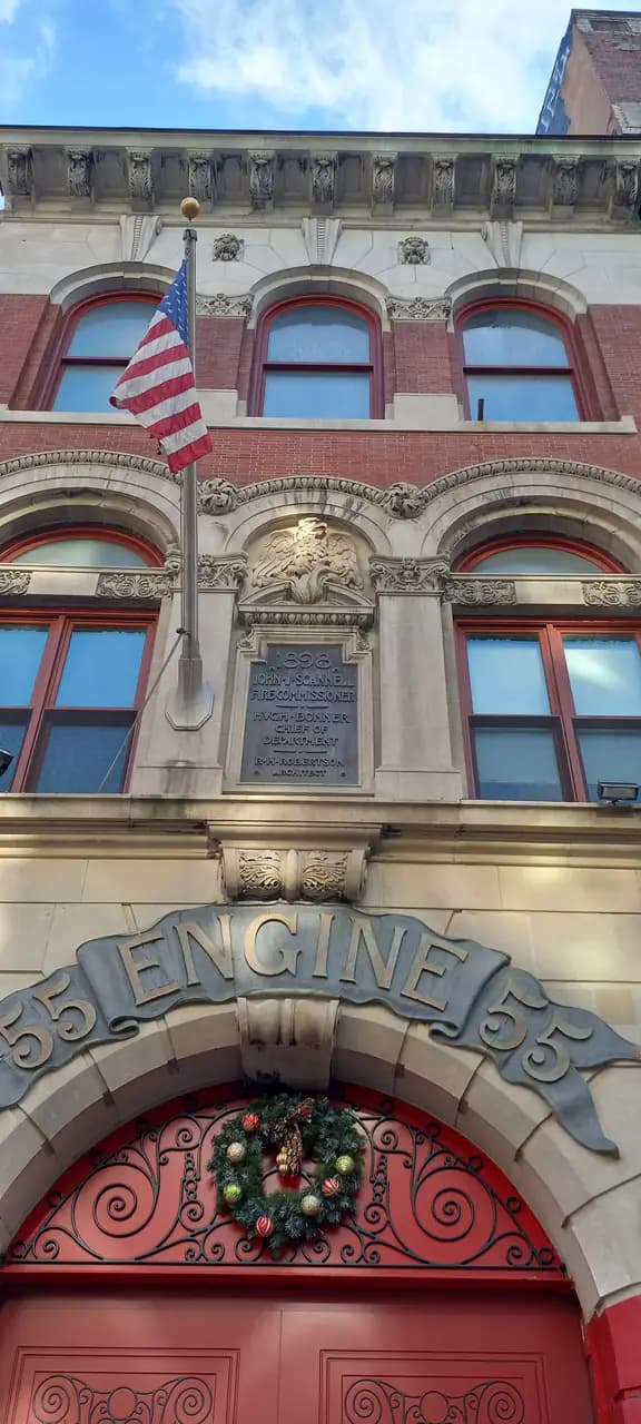 Exterior of FDNY Engine Company 55 firehouse in Manhattan