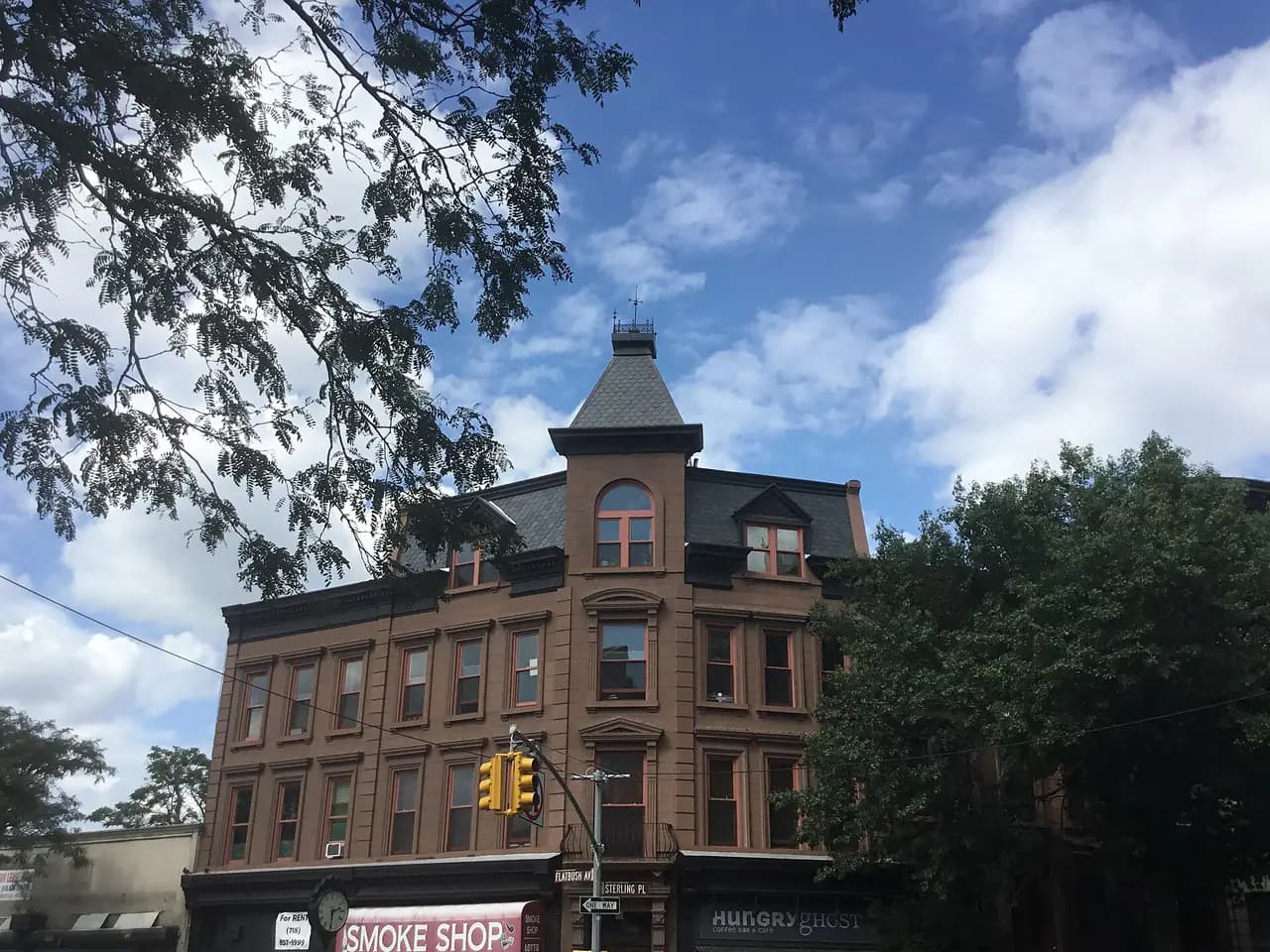 Flatbush Avenue streetscape in Prospect Heights, Brooklyn