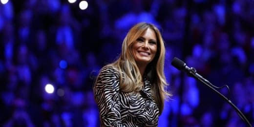 Melania Trump speaking at a rally