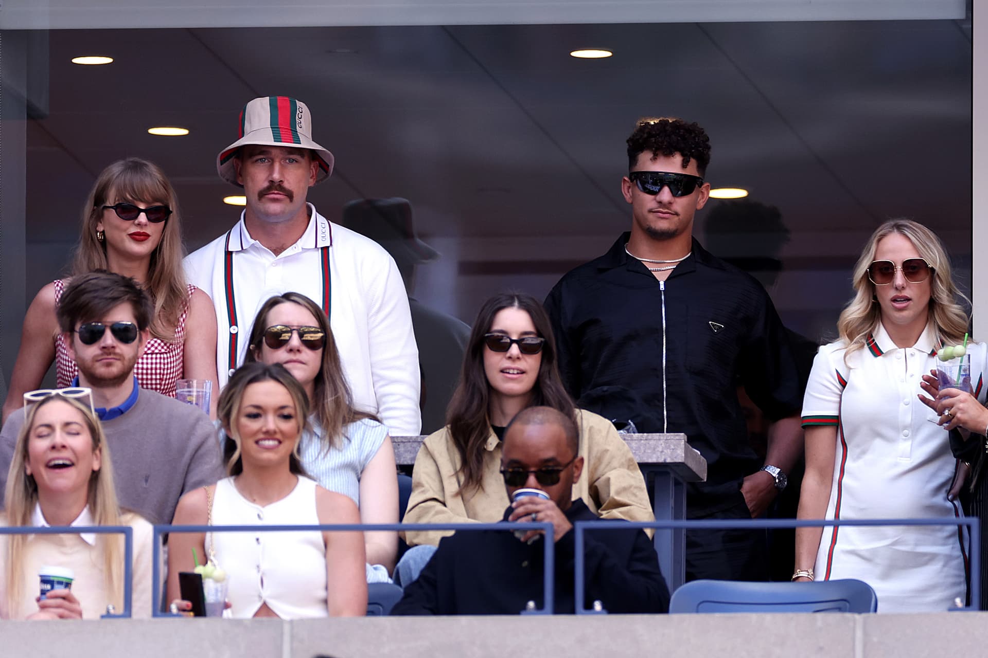 Taylor Swift and Travis Kelce, Patrick Mahomes and Brittany Mahomes at the US Open