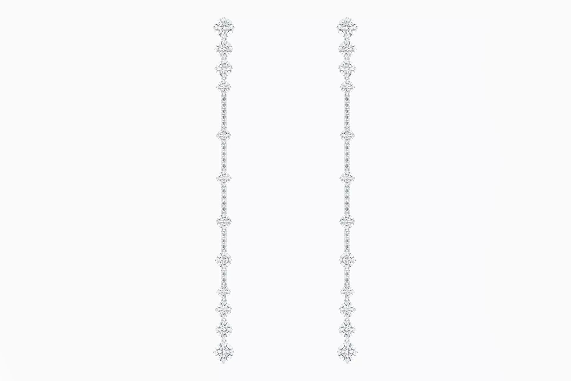 De Beers Arpeggia One Line Earrings in White Gold